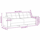 Sofa Set with Cushion 2 pcs Cream 221 x 78 x 80 cm Fabric 3324717