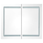 ZNTS LED Bathroom Mirror Cabinet White and Oak 80x12x68 cm 326516