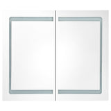 ZNTS LED Bathroom Mirror Cabinet White and Oak 80x12x68 cm 326516