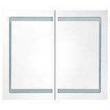 LED Bathroom Mirror Cabinet Grey 80x12x68 cm 326513