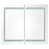 LED Bathroom Mirror Cabinet Shining Grey 80x12x68 cm 326514