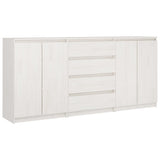 Side Cabinets 3 pcs White Solid Pinewood 3094813