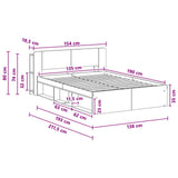 Bed Frame with Storage Old Wood 135 x 190 cm Engineered Wood 3433371
