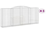 Arched Gabion Baskets 3 pcs 300x30x160/180 cm Galvanised Iron 3146576