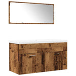 ZNTS 3 Piece Bathroom Furniture Set Old Wood Engineered Wood 3328587