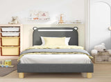Children's Bed Frame with Headboard Dark Grey 90 x 190 cm 42011220