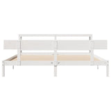 Bed Frame without Mattress White 200x200 cm Solid Wood Pine 3305809