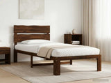 Single Bed Frame with Headboard ROSTOCK Dark Brown 90 x 190 cm 903482