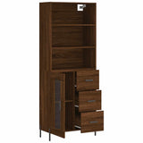 Highboard Brown Oak 69.5x34x180 cm Engineered Wood 3189524