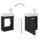 Bathroom Vanity Unit with Tap Black 45.5 x 25.5 x 84 cm 889492