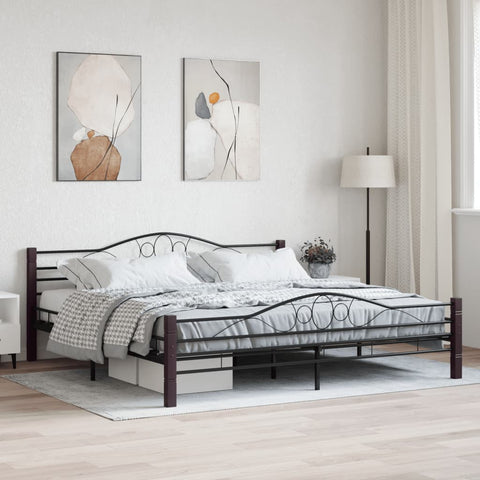 Bed Frame without Mattress Black Metal 200x200 cm 285296