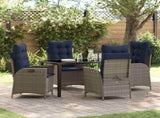 Garden Dining Set with Cushion 5 pcs Grey and Black Rattan 3380577
