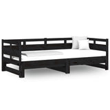 Pull-out Day Bed without Mattress Black 2x cm 820321
