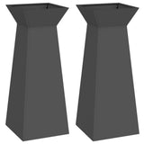 Pillar Planter 2 pcs Black 40 x 40 x 100 cm 873853
