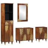 Bathroom Cabinet Set 4 pcs Honey Brown Solid Mango Wood 3310149