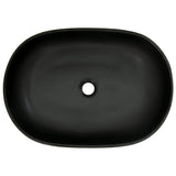 Countertop Basin Grey and Black Oval 59x40x14 cm Ceramic 155109