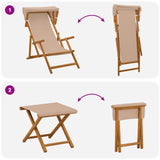 Deck Chair 4 pcs 3 Position Solid Eucalyptus Wood Taupe 3407804
