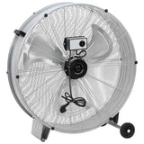 Drum Fan with Wheel Silver 79 x 37 x 82 cm Aluminium 42001424
