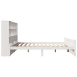 ZNTS Bookcase Bed without Mattress White 120x200cm Solid Wood Pine 3322470