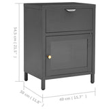 Nightstand Anthracite 40x30x54.5 cm Steel and Glass 336054