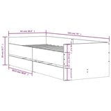 Bed Frame with Drawers without Mattress Concrete Grey 90x190 cm Single 3207353