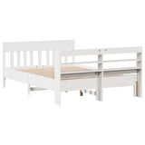 Bed Frame without Mattress White 140x200 cm Solid Wood Pine 3307006