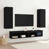Wall TV Cabinet 2 pcs Black Oak 30.5 x 28.5 x 90 cm 862571