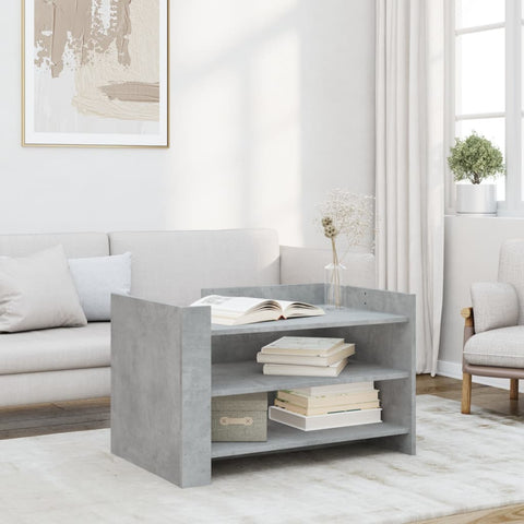 ZNTS Coffee Table Concrete Grey 80x50x50 cm Engineered Wood 848342