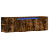 TV Wall Cabinet with LED Lights Smoked Oak 135x31x39.5 cm 852387