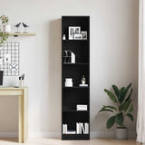 Bookcase Black Oak 40x24x176 cm Engineered Wood 862454