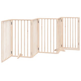 Dog Gate with Door Foldable 6 Panels 300 cm Poplar Wood 352175