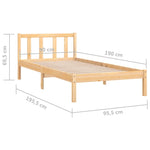 Bed Frame without Mattress Solid Wood Single 810047