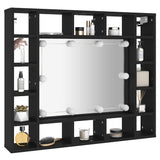 LED Mirror Cabinet Black 91x15x76.5 cm 833496