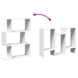 Room Divider Bookcase 3-Tier White 70x24x97 cm Engineered Wood 858111