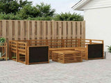 Outdoor Sofa Set 7 pcs Natural Solid Acacia Wood 3384070