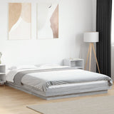 Bed Frame with LED Lights without Mattress Grey Sonoma 120x190cm 3281145