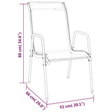 Garden Chair Set of 6 Black and anthracite Steel, Textilene Large 316819