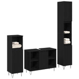 Bathroom Furniture Set 3 pcs Black Oak Engineered Wood 3378509