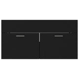 Sink Cabinet with Built-in Basin Black Engineered Wood 3071289