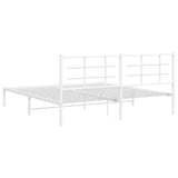 Metal Bed Frame without Mattress with Headboard White 180x200cm 355614