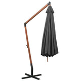 Hanging Garden Parasol Anthracite Solid Fir Wood Large 313768