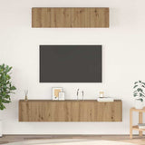 TV Cabinet Set Wall-mounted 4 pcs Artisan Oak Engineered Wood 3393362
