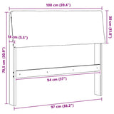 Upholstered Headboard Light Grey 100 cm Solid Pine Wood 879138