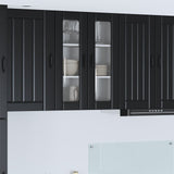 Wall Glass Cabinet LUCCA Black 60 x 31 x 80 cm Engineered Wood 885086