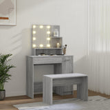 Dressing Table Set with LED Grey Sonoma Engineered Wood 3114121