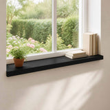 Window Sills 2 pcs Black 70 x 25 x 2 cm Solid Beech Wood 42048343