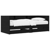 Bed Frame with Storage Black Oak 80 x 200 cm Engineered Wood 3429643