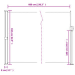 ZNTS Retractable Side Awning Taupe 160x600 cm 4004529