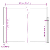 ZNTS Retractable Side Awning Taupe 160x600 cm 4004529