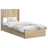 Bed Frame with Storage and Headboard Sonoma Oak 75 x 190 cm 3414427